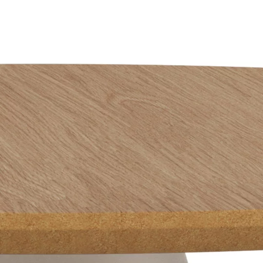 Stolik kawowy okrągły RENO fi 65 okleina dębowa/beżowy - Zdjęcie 4