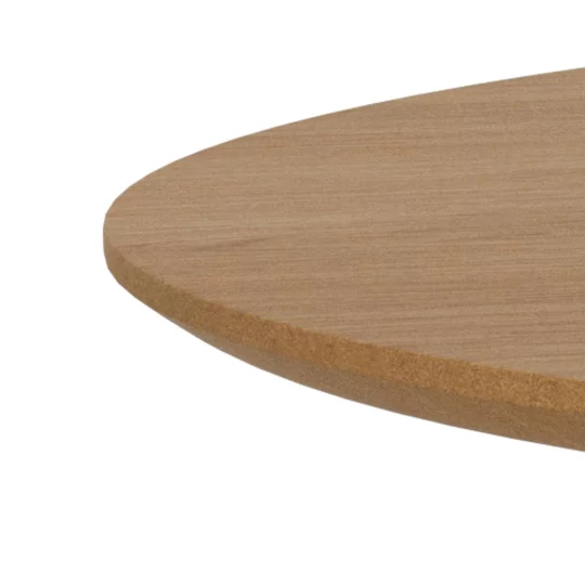 Stolik kawowy okrągły RENO fi 85 okleina dębowa/beżowy - Zdjęcie 2