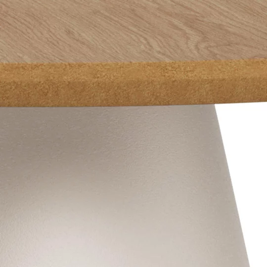 Stolik kawowy okrągły RENO fi 45 okleina dębowa/beżowy - Zdjęcie 3