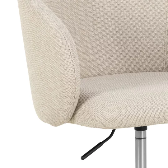 Krzesło biurowe tapicerowane ZANE beżowe - Zdjęcie 4