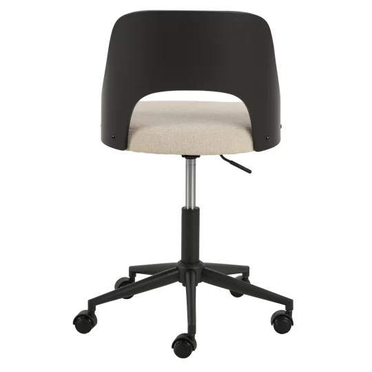 Krzesło biurowe tapicerowane MADI beżowe/czarne - Zdjęcie 4