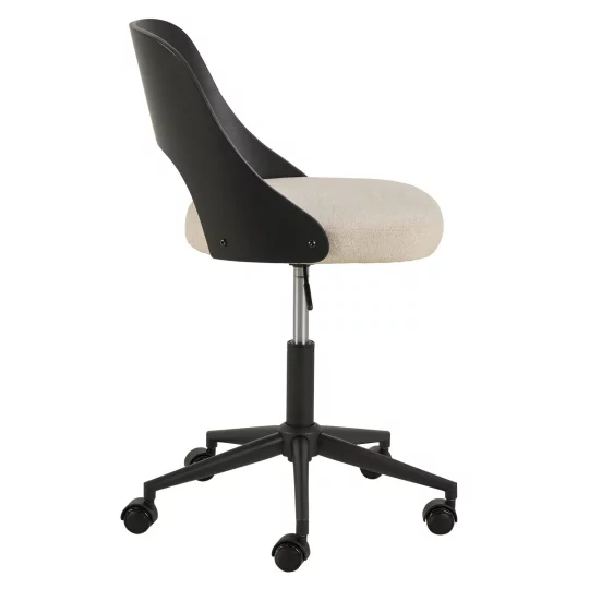 Krzesło biurowe tapicerowane MADI beżowe/czarne - Zdjęcie 5