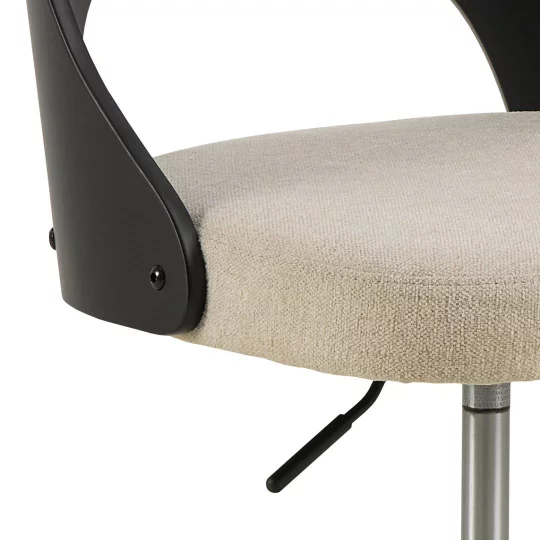 Krzesło biurowe tapicerowane MADI beżowe/czarne - Zdjęcie 6