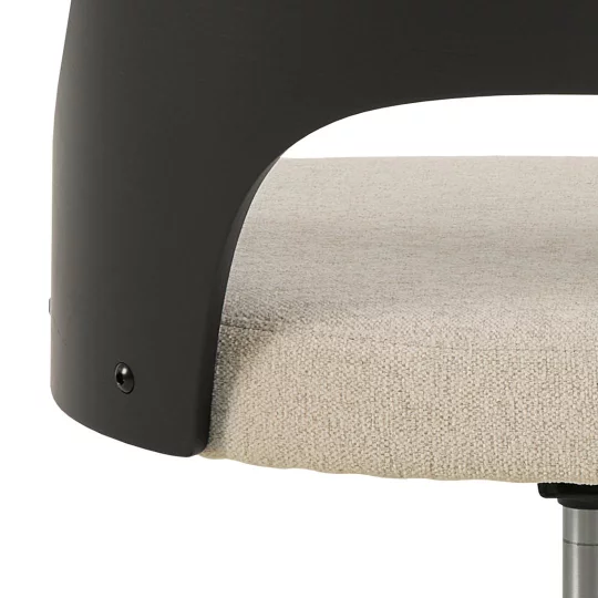 Krzesło biurowe tapicerowane MADI beżowe/czarne - Zdjęcie 8
