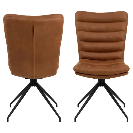 Krzesło z ekoskóry ELIO brązowe - Zdjęcie 2