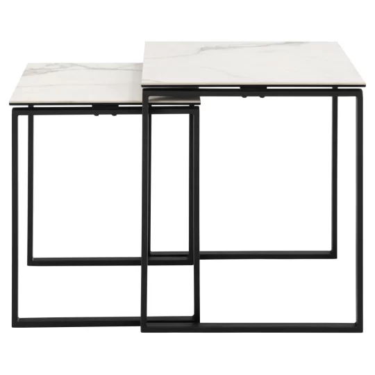 Podwójny stolik kawowy ANDRES biały - Zdjęcie 2