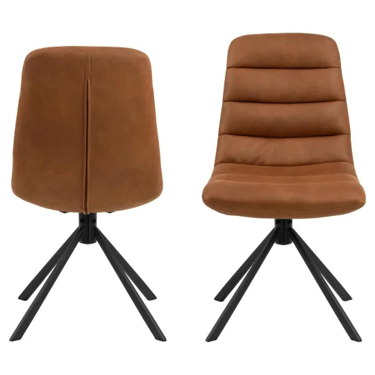 Krzesło z ekoskóry MONTI brązowe - Zdjęcie 2