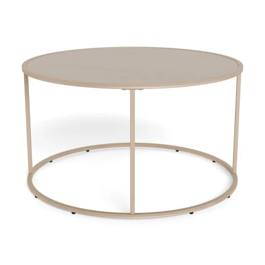 Stolik kawowy okrągły ZAKARIA fi 80 beżowy - Zdjęcie 2