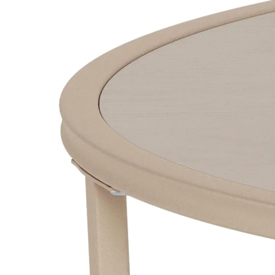 Stolik kawowy okrągły ZAKARIA fi 80 beżowy - Zdjęcie 3