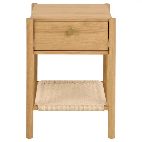 Stolik nocny z półką AMARI drewniany - Zdjęcie 2