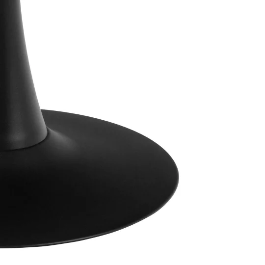 Stół okrągły LAURENT fi 90 brązowy marmur - czarna noga - Zdjęcie 3