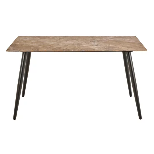 Stół prostokątny DULSIA 140x80 brązowy marmur - Zdjęcie 2