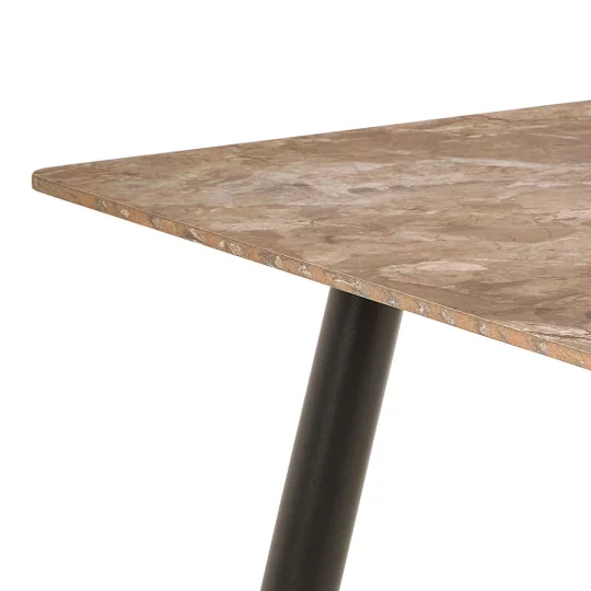 Stół prostokątny DULSIA 140x80 brązowy marmur - Zdjęcie 3