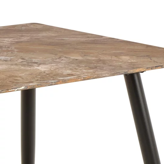 Stół prostokątny DULSIA 140x80 brązowy marmur - Zdjęcie 4