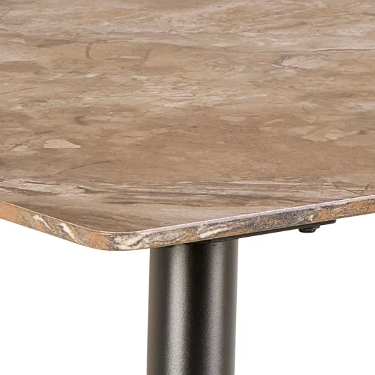 Stół prostokątny DULSIA 140x80 brązowy marmur - Zdjęcie 6