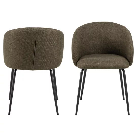 Krzesło tapicerowane ZANE ciemnozielone - Zdjęcie 2