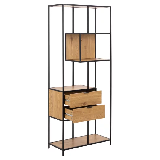 Regał z szufladami ZAKARIA 77x35 drewniany - Zdjęcie 2