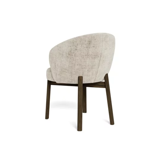 Krzesło tapicerowane DINO beżowe - ciemne drewniane nogi - Zdjęcie 3