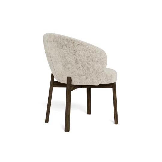 Krzesło tapicerowane DINO beżowe - ciemne drewniane nogi - Zdjęcie 5