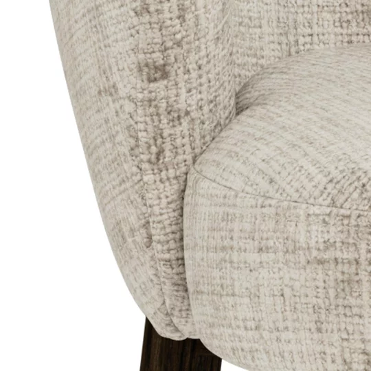 Krzesło tapicerowane DINO beżowe - ciemne drewniane nogi - Zdjęcie 7