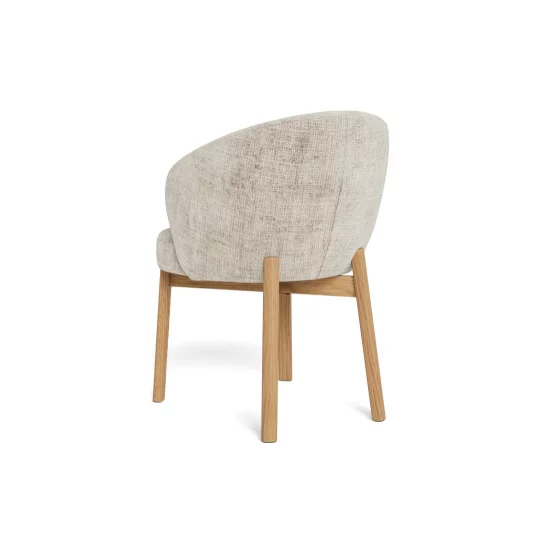 Krzesło tapicerowane DINO beżowe - drewniane nogi - Zdjęcie 3