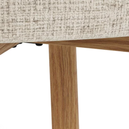 Krzesło tapicerowane DINO beżowe - drewniane nogi - Zdjęcie 4