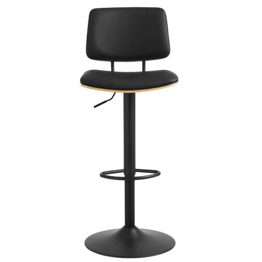 Hoker z ekoskóry GARDA czarny/drewniany - Zdjęcie 2