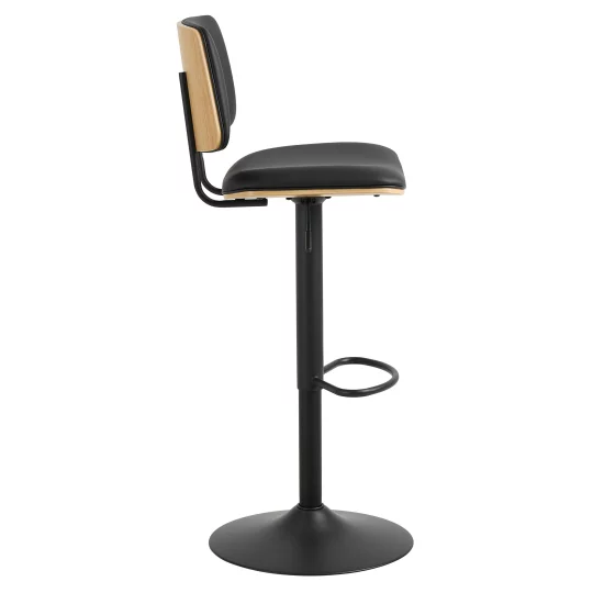 Hoker z ekoskóry GARDA czarny/drewniany - Zdjęcie 3