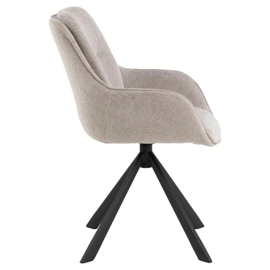 Krzesło tapicerowane ROCO szarobeżowe - Zdjęcie 3