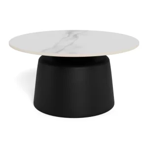Stolik kawowy MILOS fi 70 czarny/biały