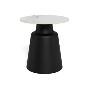 Stolik kawowy MILOS fi 45 czarny/biały