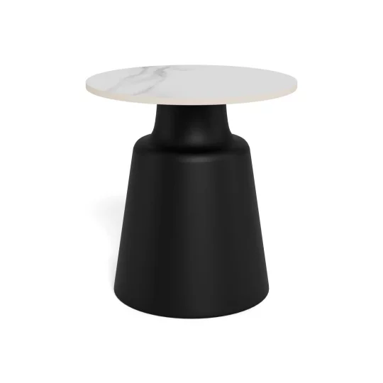 Stolik kawowy MILOS fi 45 czarny/biały