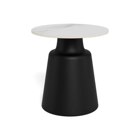 Stolik kawowy MILOS fi 45 czarny/biały - Zdjęcie 2