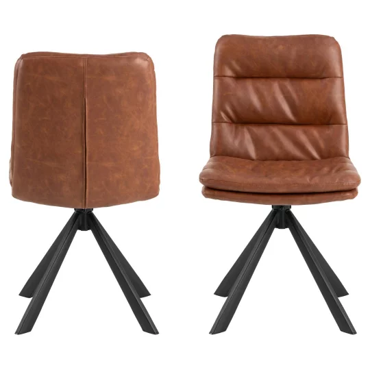 Krzesło z ekoskóry BRUNO brązowe - Zdjęcie 2