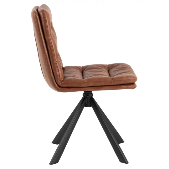 Krzesło z ekoskóry BRUNO brązowe - Zdjęcie 3