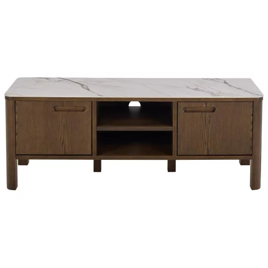 Szafka RTV MONS 120x40 drewniana/marmur - Zdjęcie 2