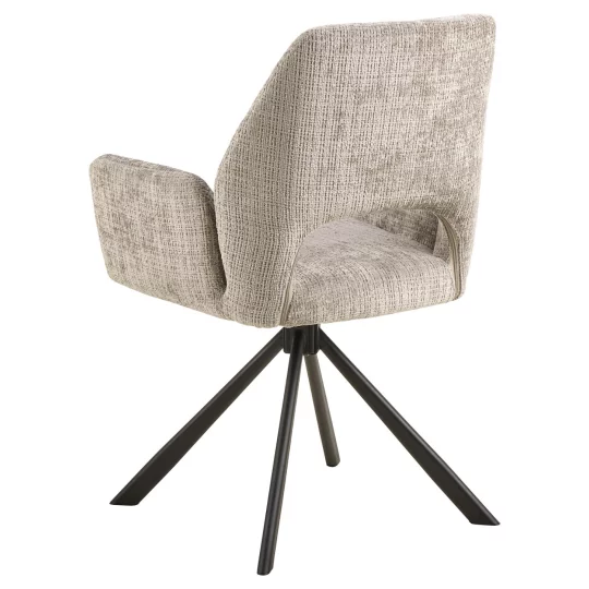 Krzesło tapicerowane z podłokietnikami ZANTE szarobeżowe - Zdjęcie 2