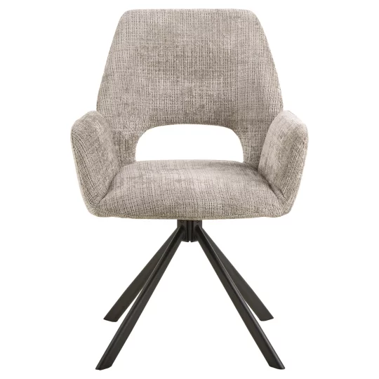 Krzesło tapicerowane z podłokietnikami ZANTE szarobeżowe - Zdjęcie 3