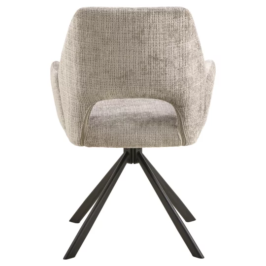 Krzesło tapicerowane z podłokietnikami ZANTE szarobeżowe - Zdjęcie 4