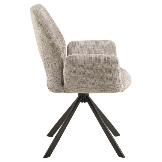 Krzesło tapicerowane z podłokietnikami ZANTE szarobeżowe - Zdjęcie 5