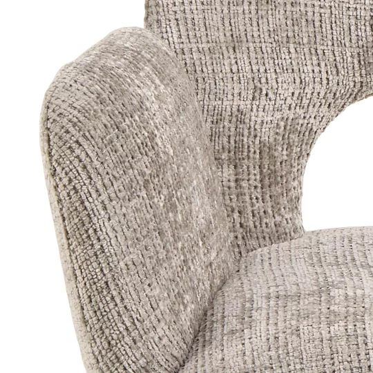 Krzesło tapicerowane z podłokietnikami ZANTE szarobeżowe - Zdjęcie 6