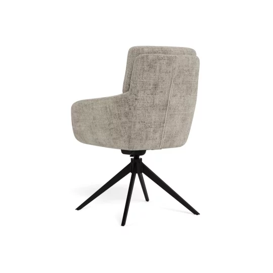 Krzesło tapicerowane z podłokietnikami GORO szarobeżowe - Zdjęcie 3