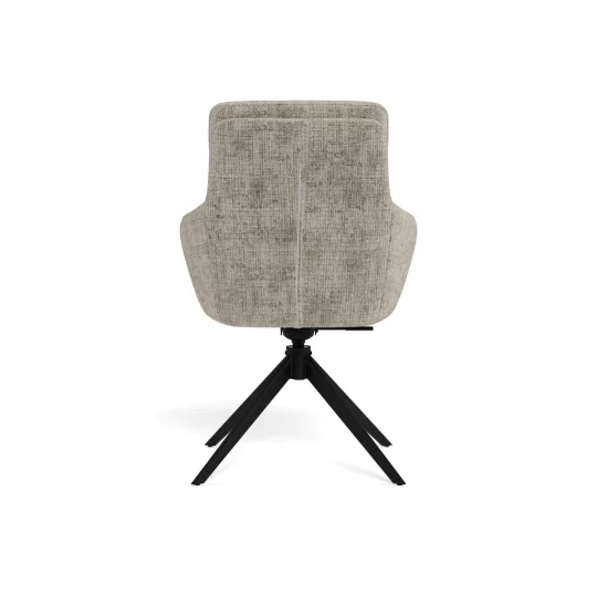 Krzesło tapicerowane z podłokietnikami GORO szarobeżowe - Zdjęcie 4