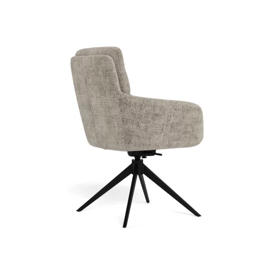 Krzesło tapicerowane z podłokietnikami GORO szarobeżowe - Zdjęcie 5