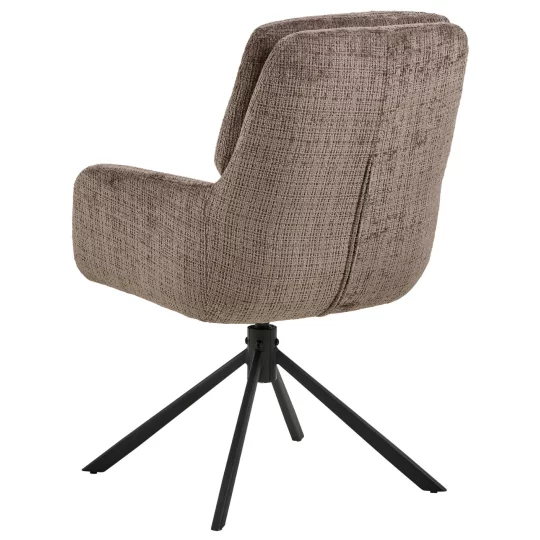 Krzesło tapicerowane obrotowe DUMI brązowe - Zdjęcie 2