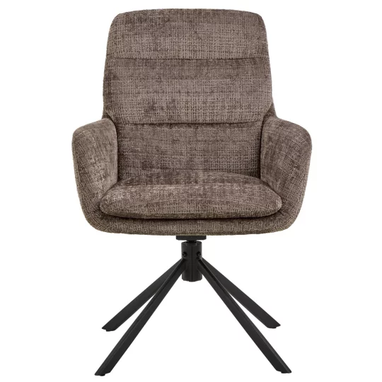 Krzesło tapicerowane obrotowe DUMI brązowe - Zdjęcie 4