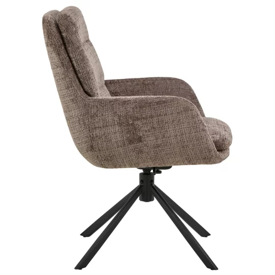 Krzesło tapicerowane obrotowe DUMI brązowe - Zdjęcie 5