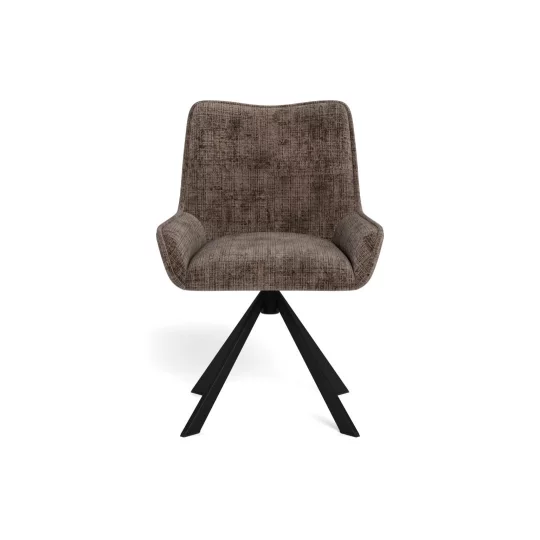 Krzesło tapicerowane BIZA brązowe - Zdjęcie 2