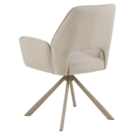 Krzesło tapicerowane z podłokietnikami ZANTE beżowe - beżowe nogi - Zdjęcie 2