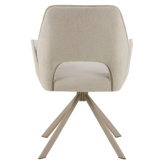 Krzesło tapicerowane z podłokietnikami ZANTE beżowe - beżowe nogi - Zdjęcie 4